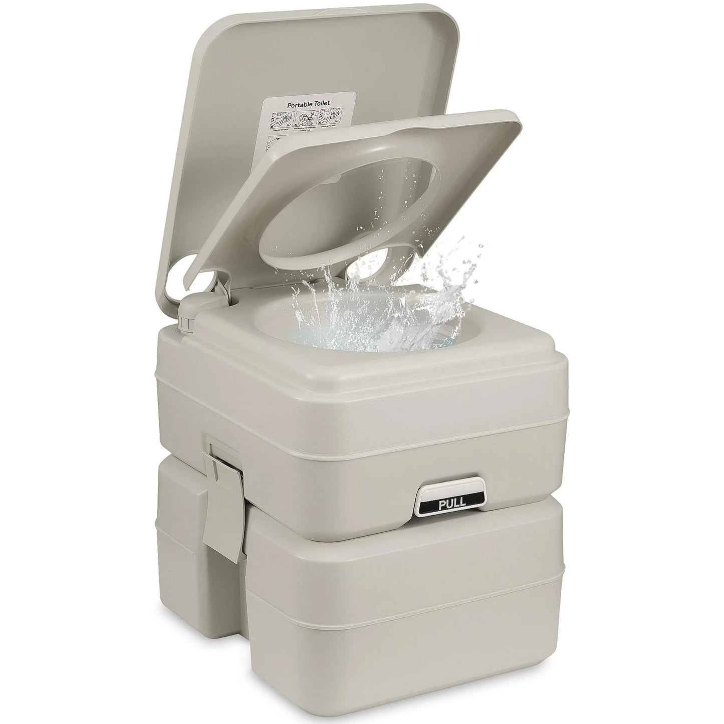 Gasky 5.3 Gallon Portable RV Toilet, Camping Toilet, Porta Potty for Adults, Carry Handle, Leak-Proof, for Camper Home Use Travel Boat Trailer Trucker Van,Grey