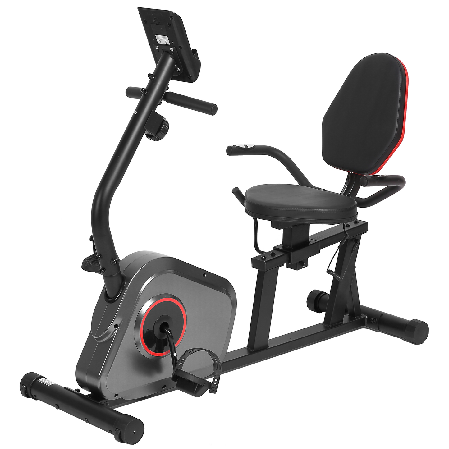 Recumbent Exercise Bike Stationary Cycling Bike, Sturdy 330 LB Capacity 8 Level Resistance Seat Adjustable Large Digital Monitor & iPad Holder for Senior