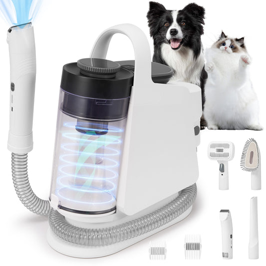 Gasky 12KPa Professional Pet Grooming Kit, 2L Dog Groom Vacuum for Dogs and Cats, 3 Suction Modes, White