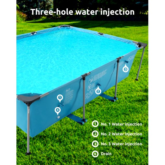 GASKY 10FT Swimming Pools All-season Versatility Above Ground Swimming Pool 1010 Gallons for Pets Adults Family Teenagers Blue