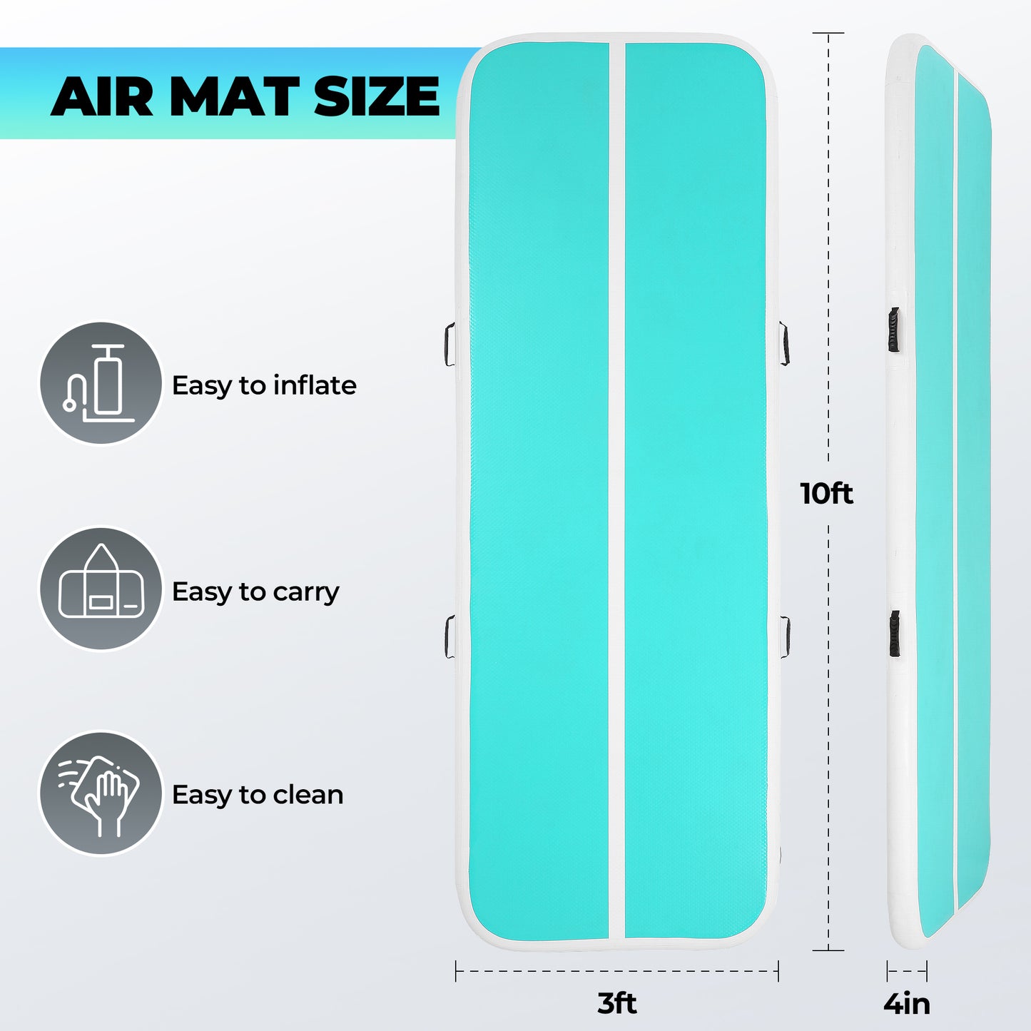Gymnastics Air Mat Tumble Track Tumbling Mat Inflatable Mats with Air Pump for Home