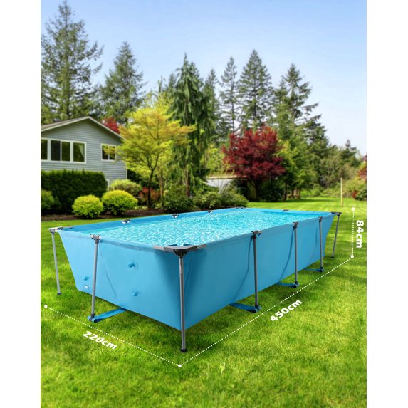 GASKY 15FT Swimming Pools 177.17X86.61X33.07in Above Ground Swimming Pools PVC Material for Pets Family Teenagers Garden Backyard Villa