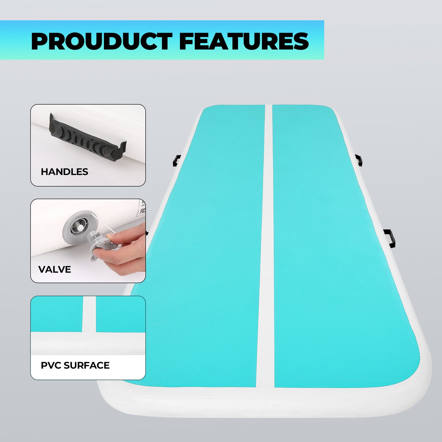 Gymnastics Air Mat Tumble Track Tumbling Mat Inflatable Mats with Air Pump for Home