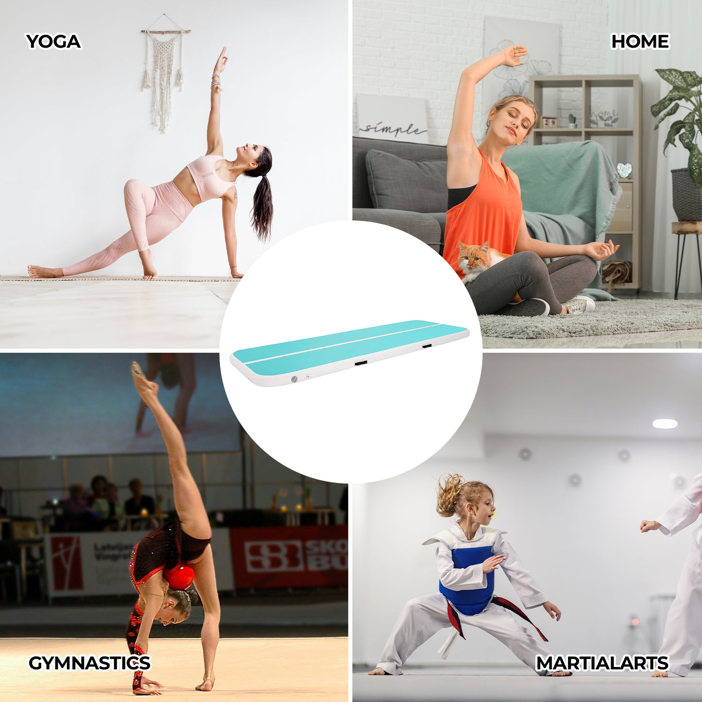 Gymnastics Air Mat Tumble Track Tumbling Mat Inflatable Mats with Air Pump for Home