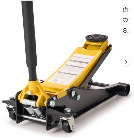 TACKLIFE 3 Ton Hydraulic Low Profile Floor Jack, Dual Piston Pump, Heavy Duty All Steel Construction, Use for Car, SUV, Mini RV, Light Truck,Yellow
