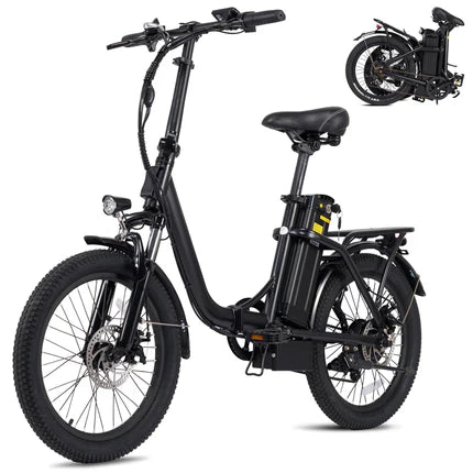 20" Electric Bike, Folding E-Bike with Removable Battery, Front Suspension and Commuter Electric Bicycle for Adults
