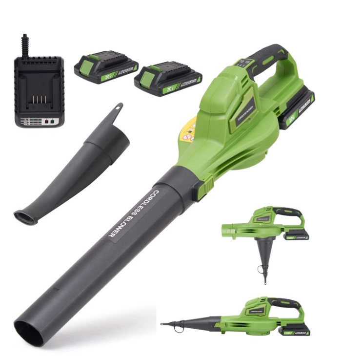 GASKY 20V 160MPH 135CFM Cordless Leaf Blower with 2 X 2.0 Ah Battery & Charger, 2 Speed Mode Lightweight Battery Powered Leaf Blower for Lawn Care/Patio/Yard/Garden Cleaning & Snow/Dust Blowing