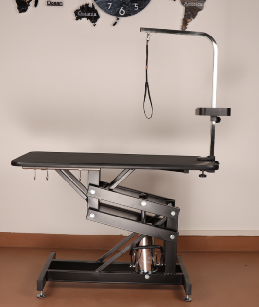 Gasky 42" Hydraulic Pet Grooming Table, Heav Duty Z-Lift Dog Grooming Table, w/Anti-Static Table Top,Leash Covers,Tool Organiyzers,Hooks, Weight Capacity 330LBS, Black