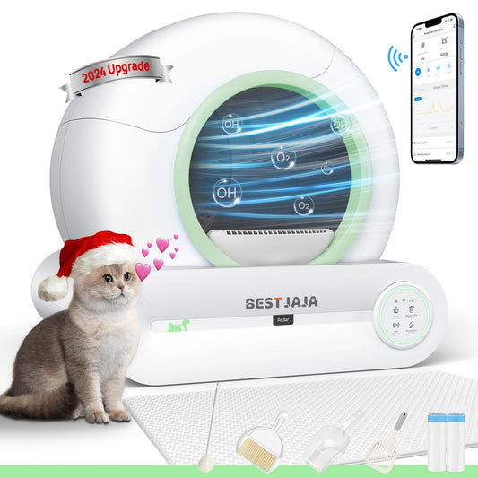 Gasky Self-Cleaning Cat Litter Box, Automatic Cat Litter Box with APP Control,White
