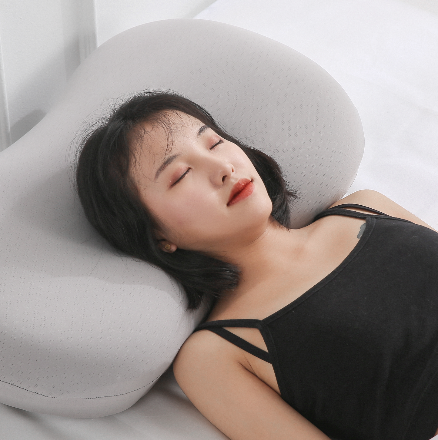 MARNUR Soap Shaped Cervical Pillow Memory Foam Pillow Orthopedic Pillow with Changeable Soft Practical Cushion Belly Touching Cooling Material