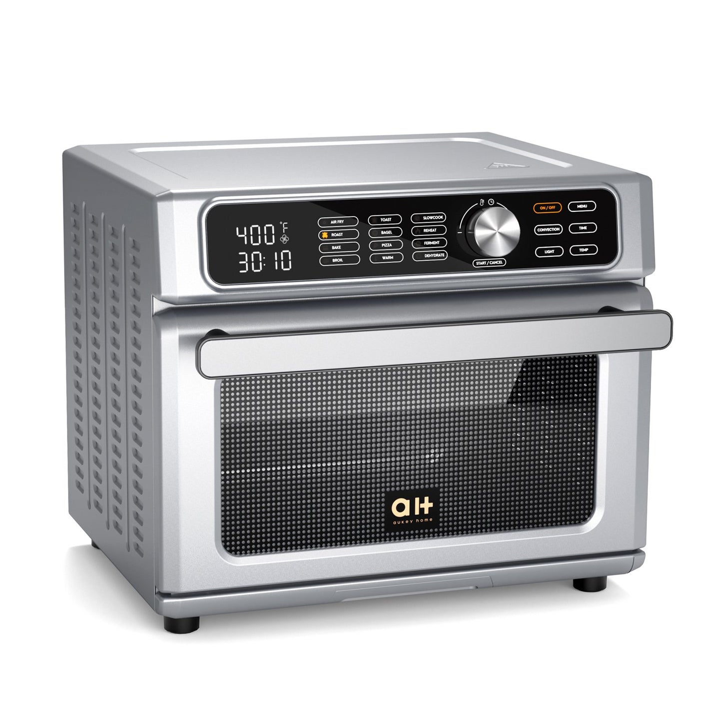 1700W 24QT Air Fryer Toaster Oven Combo, 2-in-1 Digital Convection Oven and Dehydrator for Chicken, Pizza and Cookies, Large with 100 Online Recipes, Stainless Steel