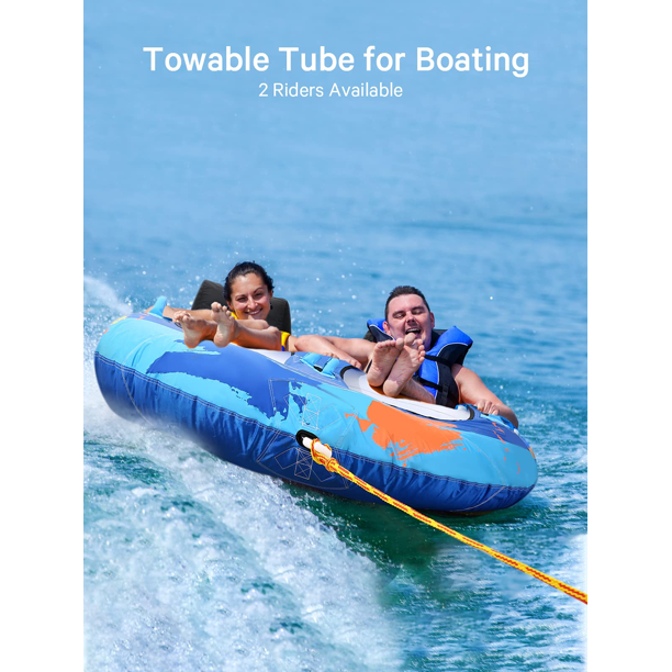 Towable Tube for Boating 2 Seating Capacity for Youth & Adult Have Fun Outdoor - Blue