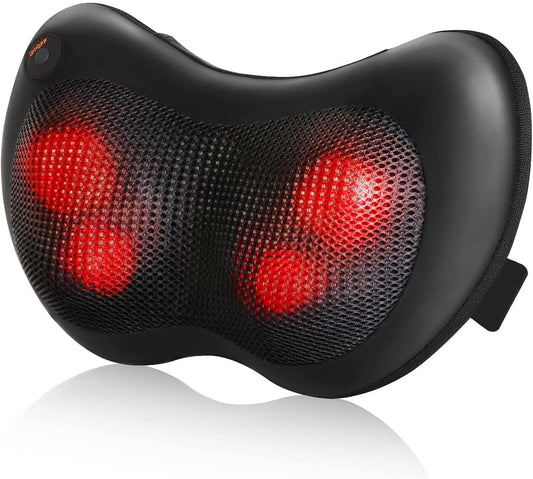 Shiatsu Neck Back Massager Massage Pillow with Heat, 3D Deep Tissue Kneading Massage for Shoulder, Calf Muscle Pain Relief, Home Office Car Use