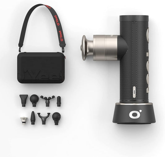 Massage Gun for Athletes, NEX Pro Mini Percussion Massager Gun, Deep Tissue Muscle Teatment for Pain Relief, High-Intensity Vibration with Portable Travel Case and Professional Training Guide, Grey