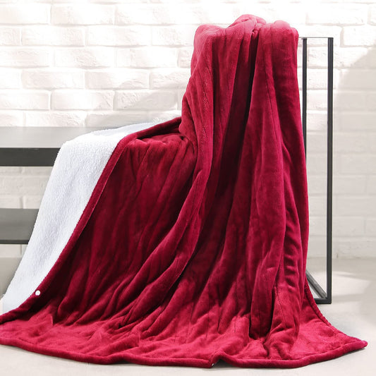Electric Blanket Heated Throw Flannel & Sherpa Reversible Fast Heating Blanket 50" x 60", ETL Certification with 3 Heating Levels & 4 Hours Auto Off, Home Office Use & Machine Washable