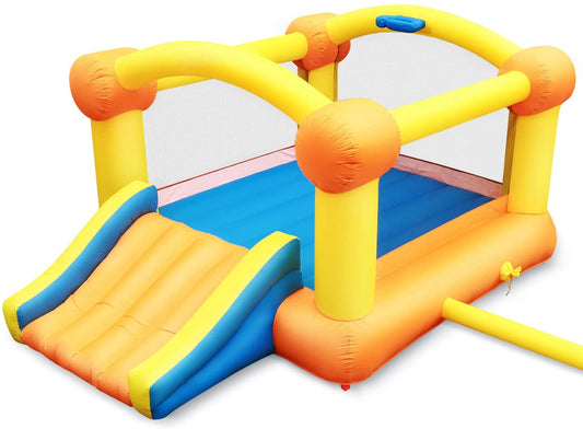 Gasky Bounce Bouncy House Inflatable PVC Bouncing House 10x7x5.6ft Large Bouncing Area WITH Slide, Blower, Basketball Hoop, Repair Patches, Storage Bag for Ages 3-8 Years Kids Outdoor