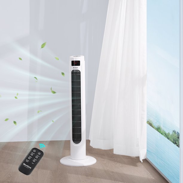 36" Tower Fan 90° Oscillating Fan 60dB Quiet Cooling Fan with Remote Control, 3 Speeds, 3 Wind Modes, Timer, LED Display, Standing Fan for Bedroom - White