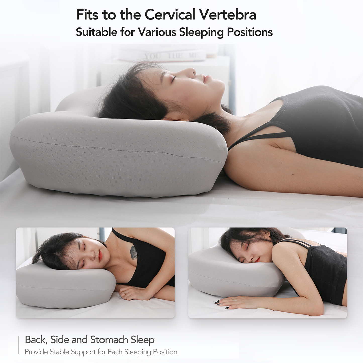 MARNUR Soap Shaped Cervical Pillow Memory Foam Pillow Orthopedic Pillow with Changeable Soft Practical Cushion Belly Touching Cooling Material