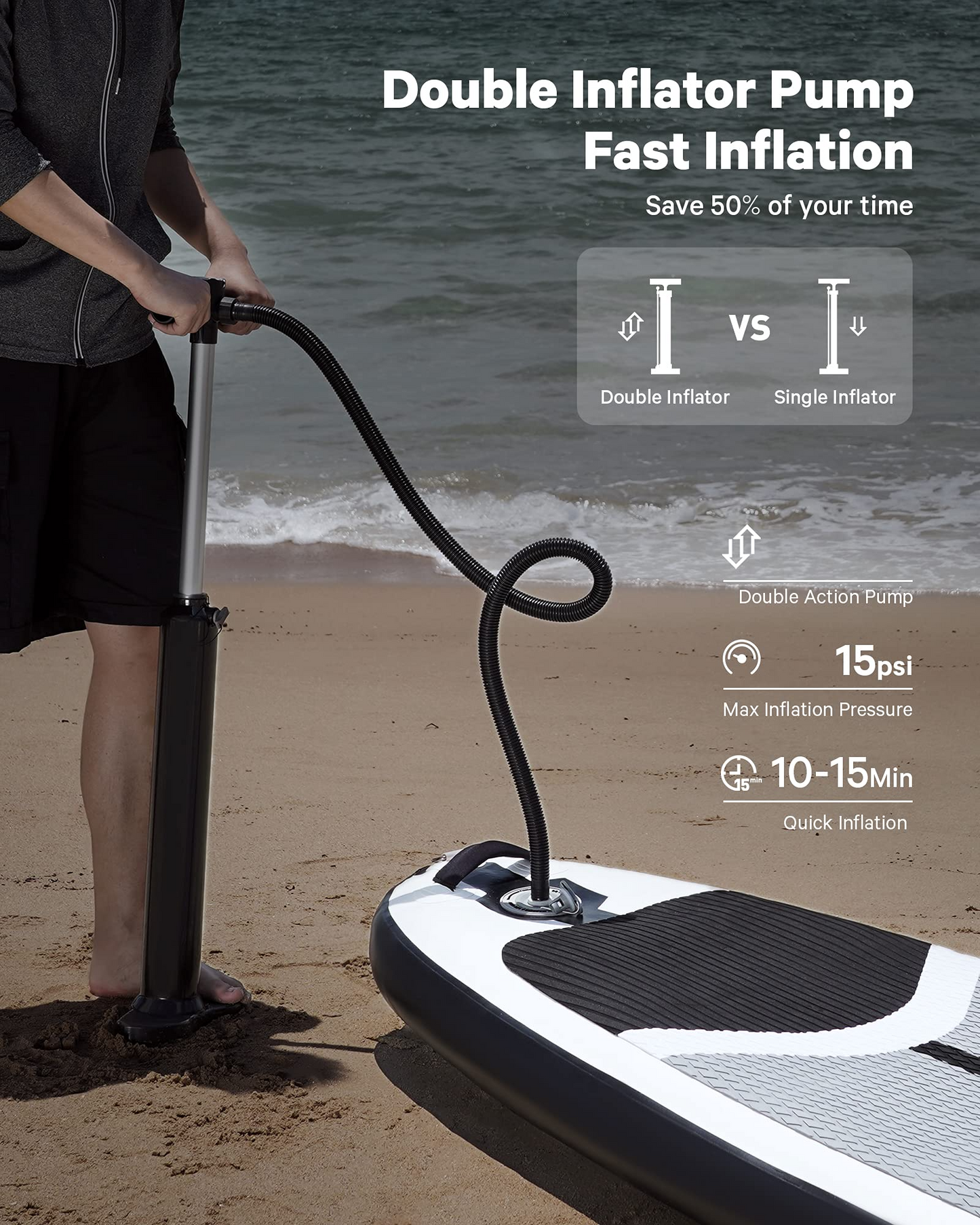 Maxkare 10Ft Inflatable Stand Up Paddle Board SUP for Youth Adult, 330lbs Weight Capacity