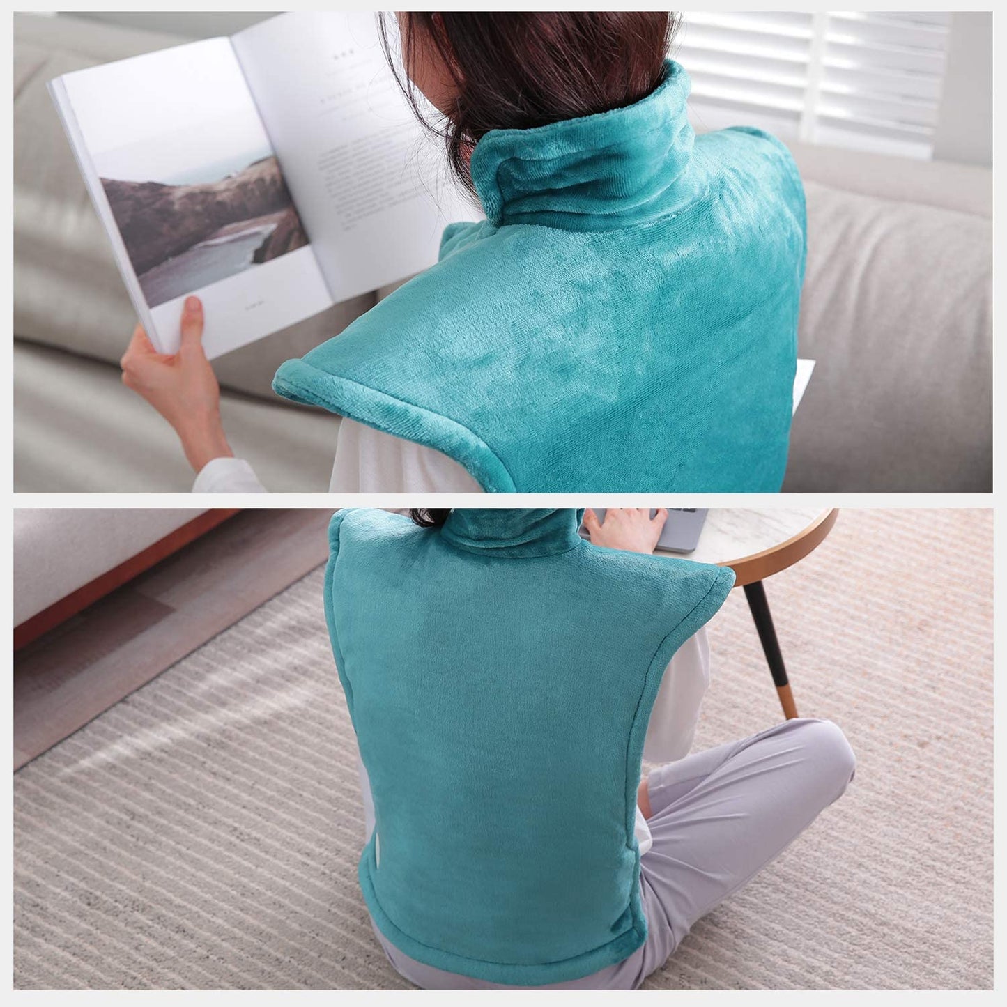 Large Heating Pad for Back and Shoulder, 24"x33" Heat Wrap with Fast-Heating and 4 Heat Settings, Auto Shut Off Available - Lagoon