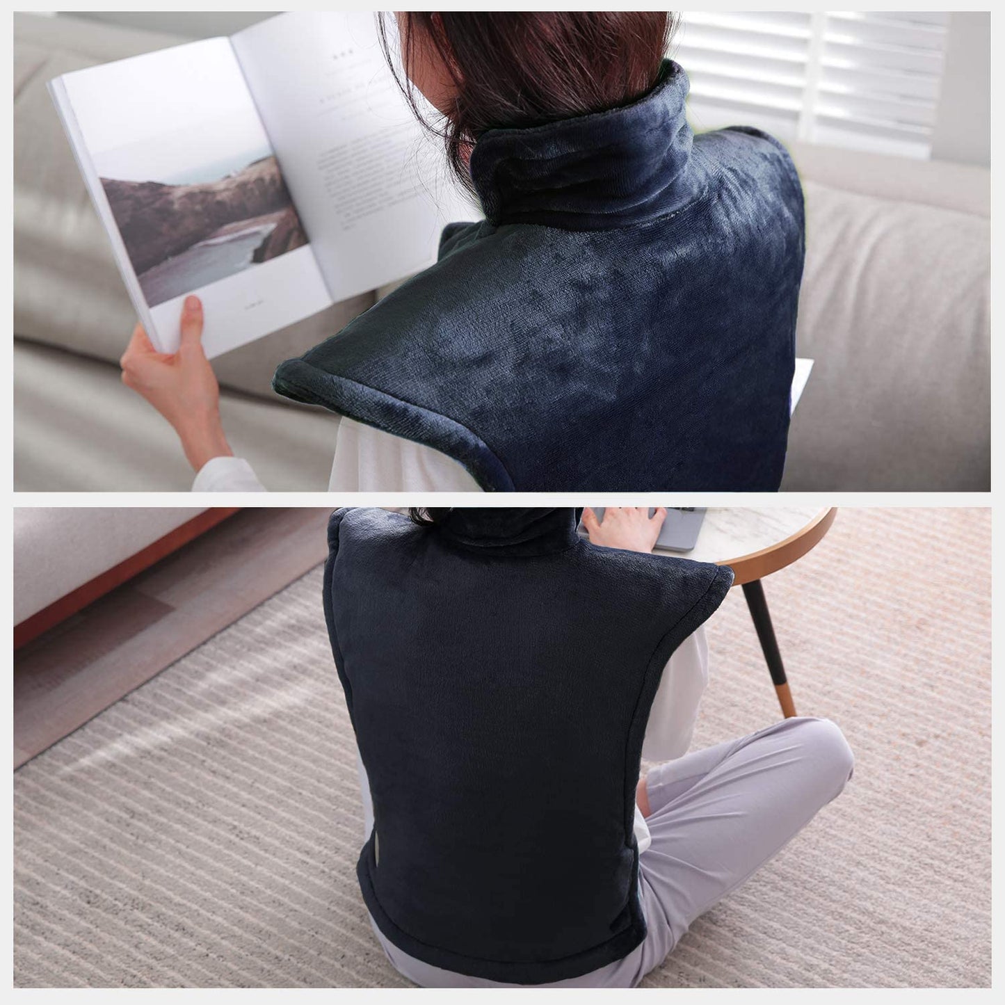 Large Heating Pad for Back and Shoulder, 24"x33" Heat Wrap with Fast-Heating and 4 Heat Settings, 2 Hours Auto Shut Off Available,Machine Washable