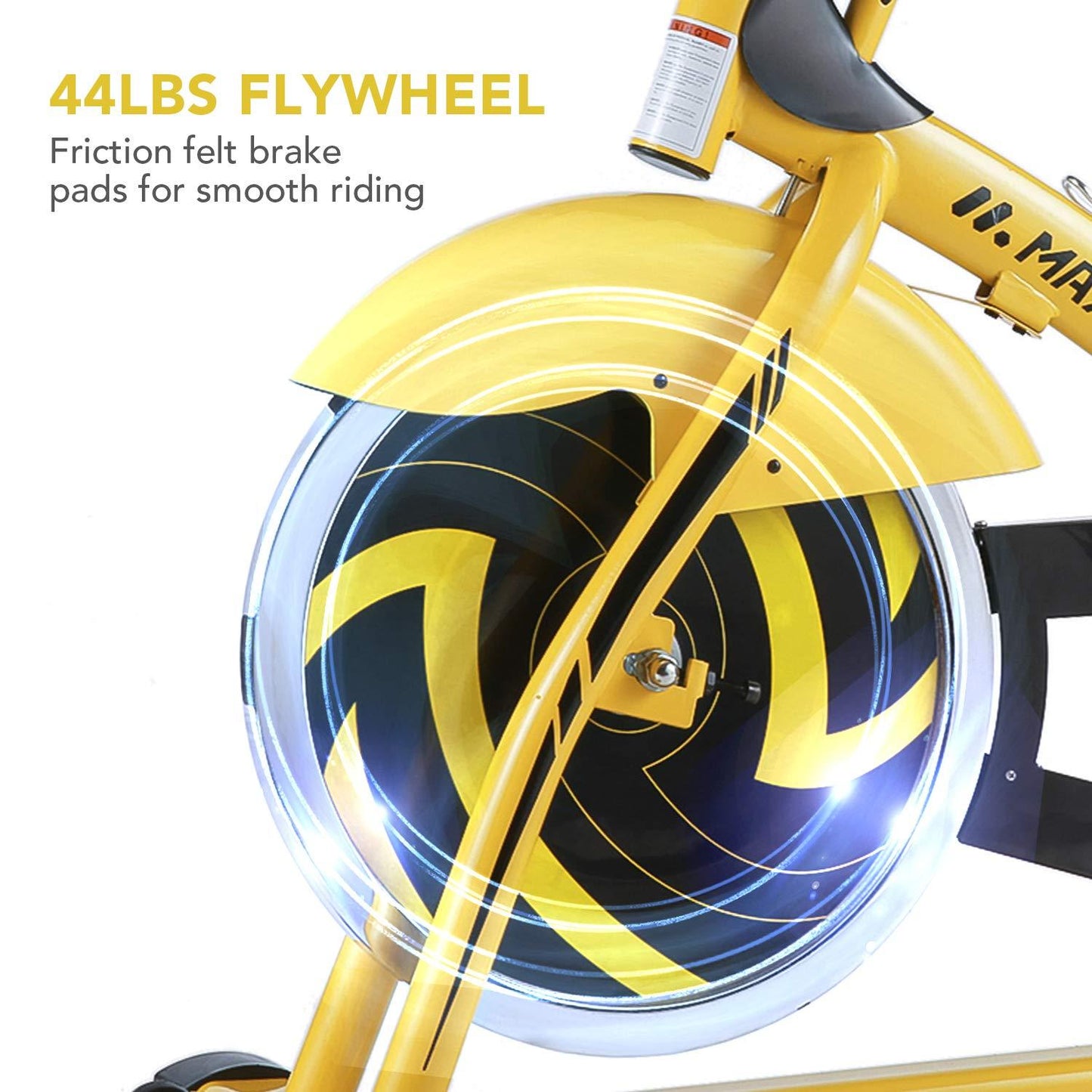 44lbs Flywheel Exercise Bike Stationary Bike Belt Drive with Pulse Sensor/LCD Monitor/Ipad Mount/ Adjustable Handlebar Indoor Cycling Bike for Home Cardio Workout