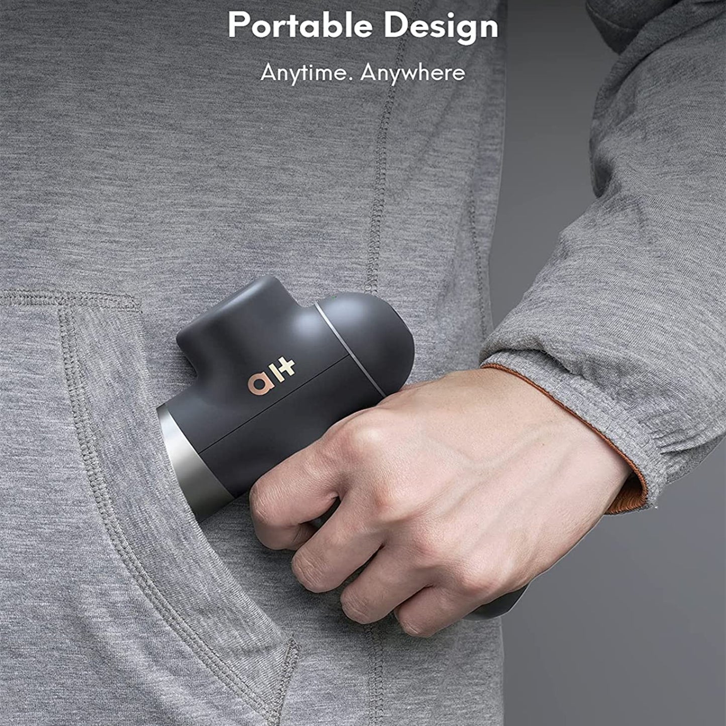 Mini Massage Gun, Portable Massager, Deep Tissue Percussion for Muscle Recovery and Pain Relief, 4 Attachment 4 Therapeutic Speed, Athletes Men & Women, with Waterproof Travel Bag