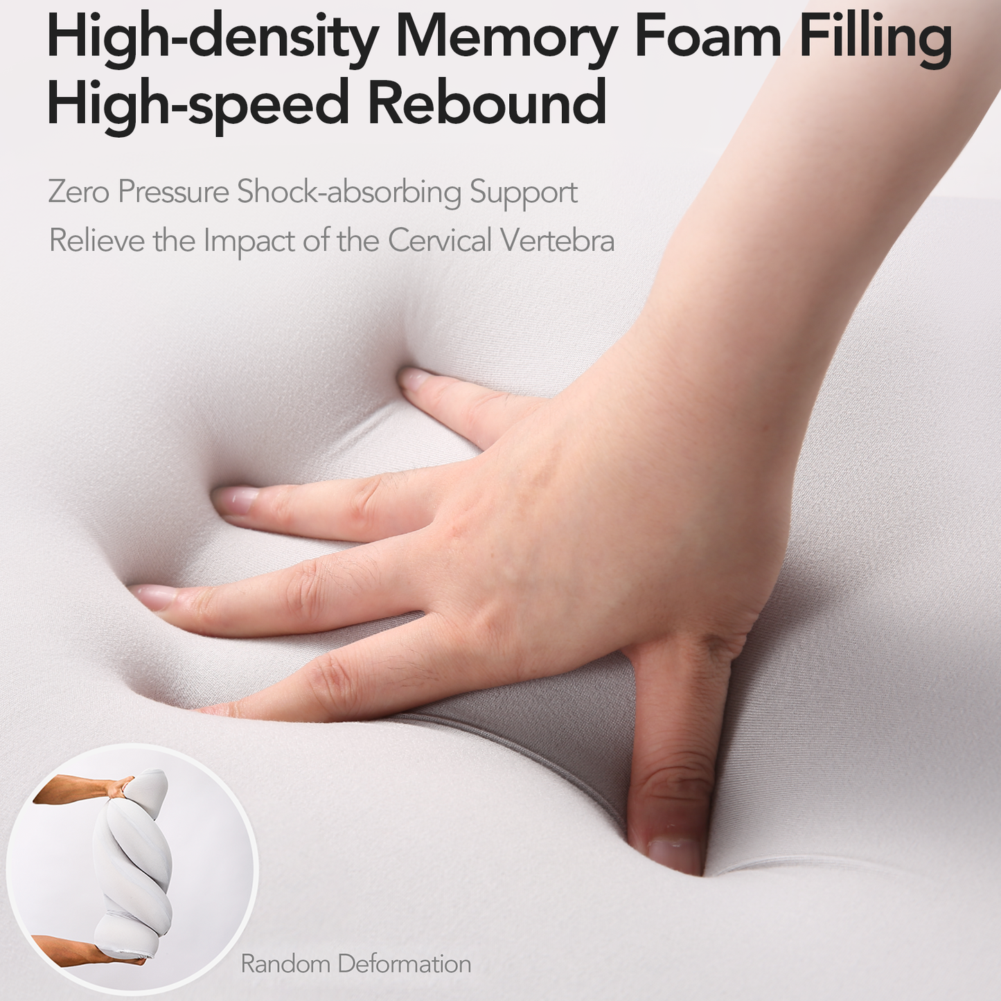 MARNUR Soap Shaped Cervical Pillow Memory Foam Pillow Orthopedic Pillow with Changeable Soft Practical Cushion Belly Touching Cooling Material