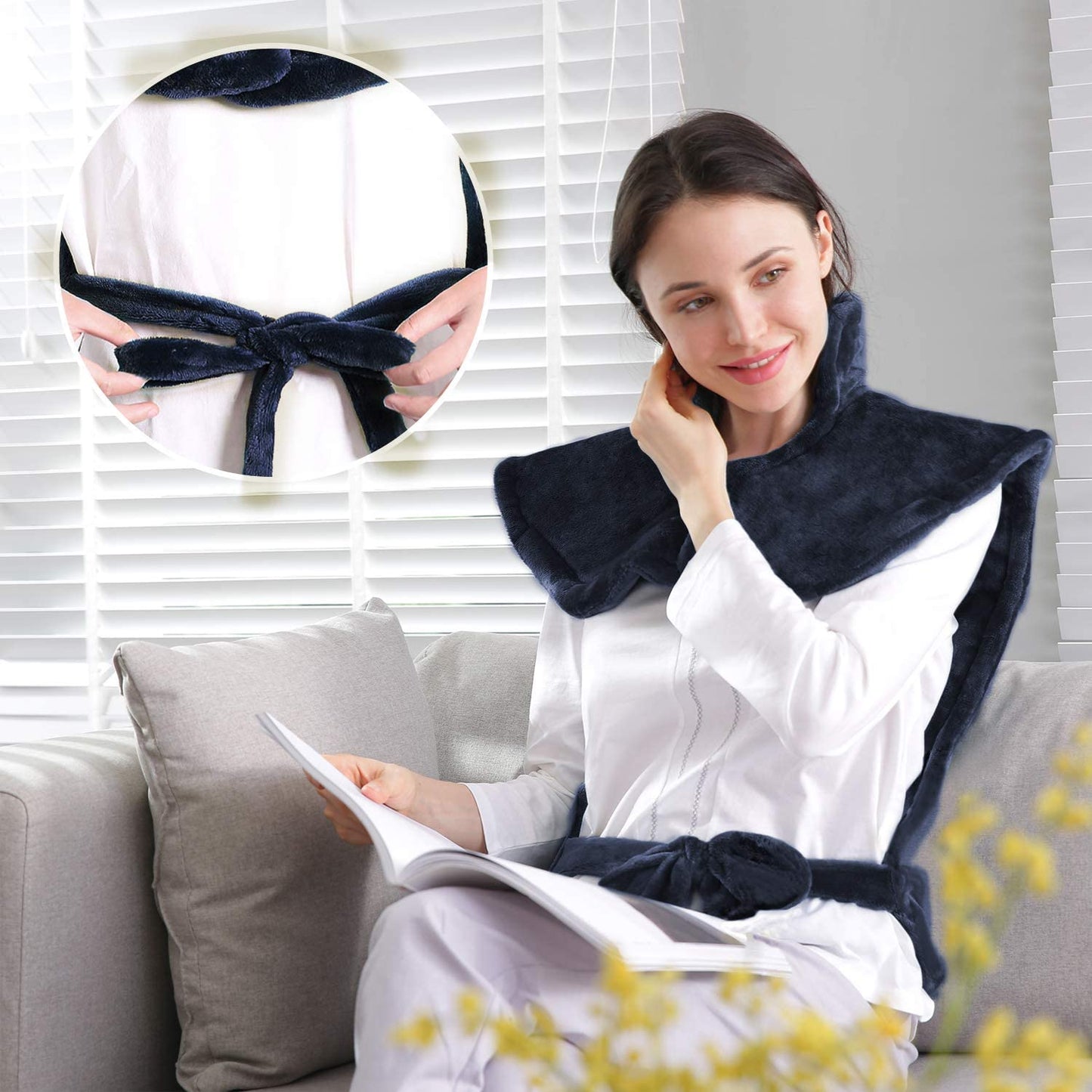Large Heating Pad for Back and Shoulder, 24"x33" Heat Wrap with Fast-Heating and 4 Heat Settings, 2 Hours Auto Shut Off Available,Machine Washable