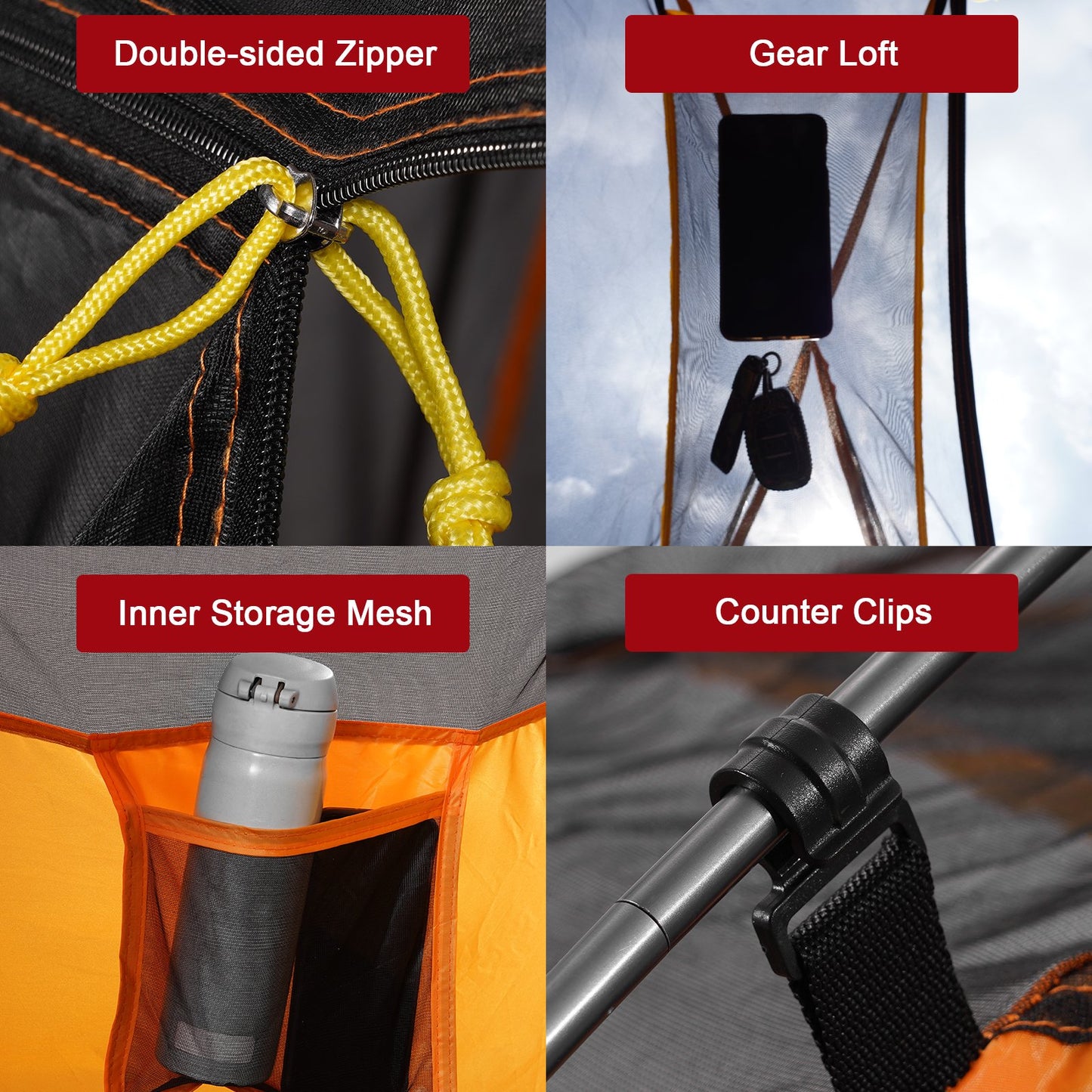 MaxKare 1-Person Camping Tent Backpacking Tent Hiking Tent for Camping Travel Hiking Mountaineering Outdoor, Ultralight, Waterproof, Easy Set Up with Rainfly, Wind Ropes, Storage Bag - Orange & Yellow