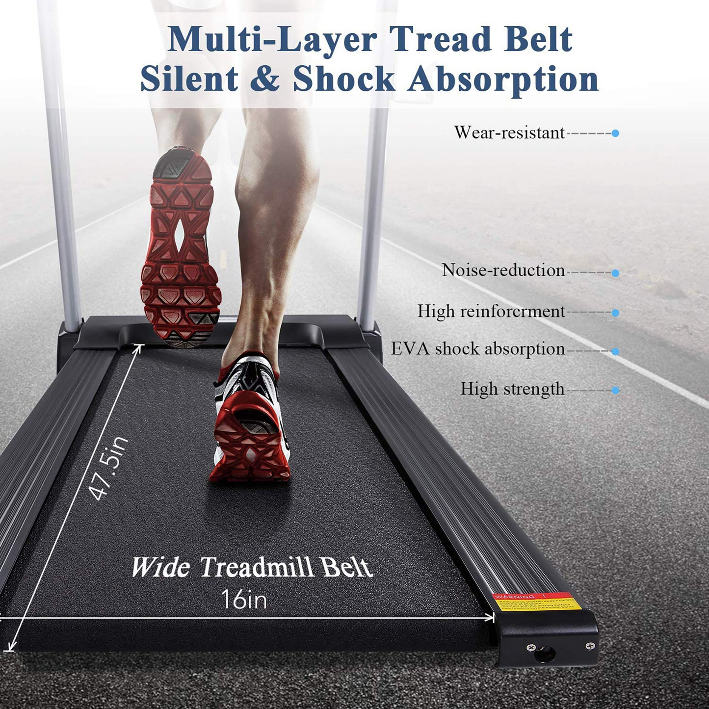 MaxKare 2.5HP Power Folding Treadmill Electric Motorized Running Machine with 15 Pre-Set Programs 8.5 MPH Max Speed White LED Display and Mobile Phone & Water Bottle Holder for Indoor Exercise