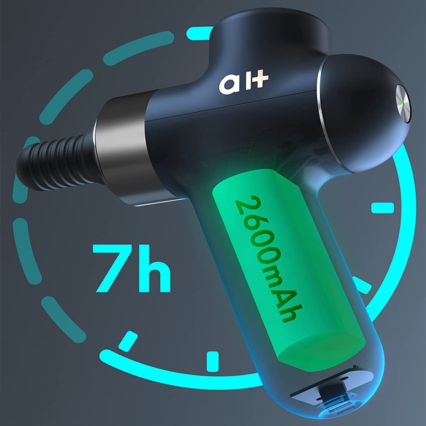 Mini Massage Gun, Portable Massager, Deep Tissue Percussion for Muscle Recovery and Pain Relief, 4 Attachment 4 Therapeutic Speed, Athletes Men & Women, with Waterproof Travel Bag