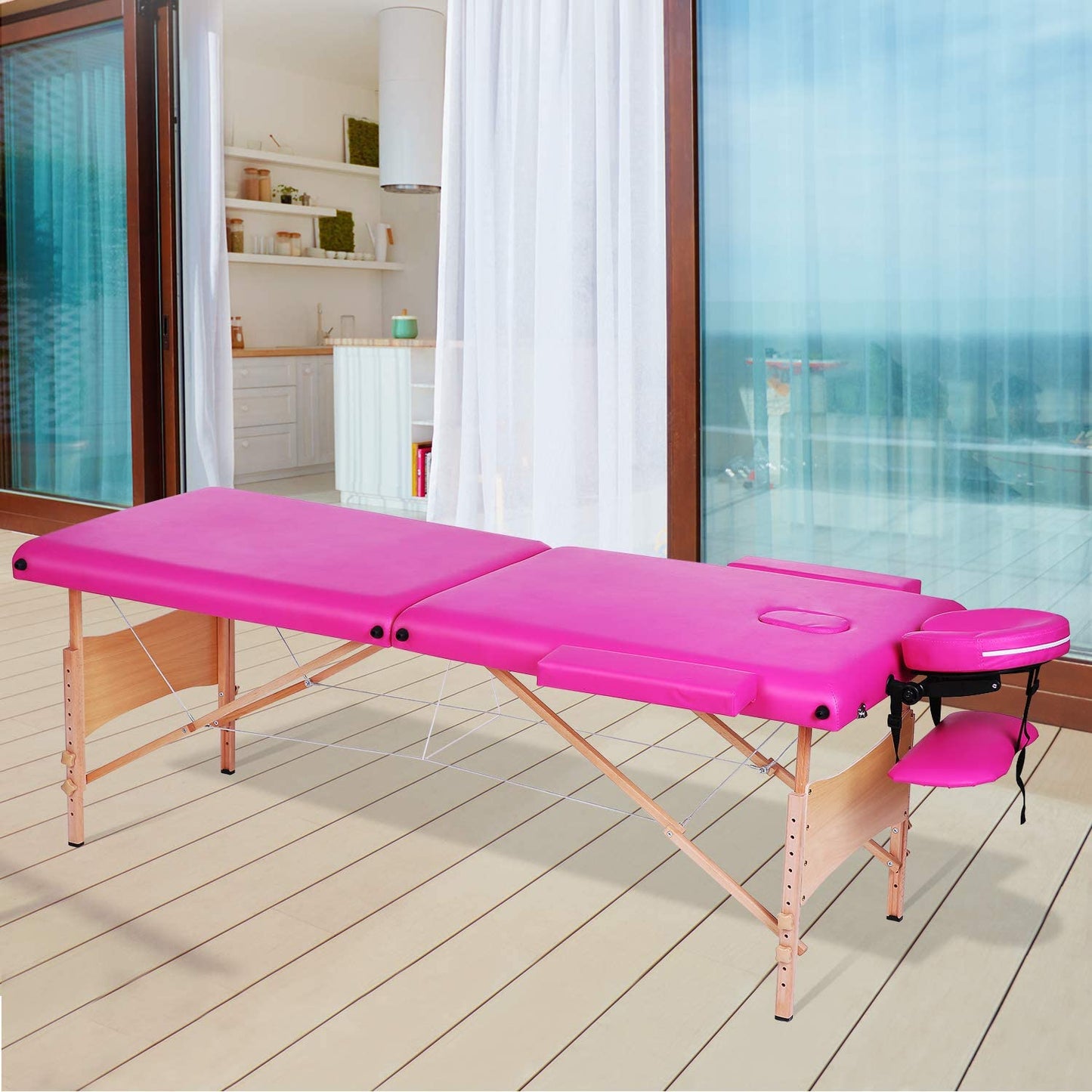 Massage Table Massage Bed SPA Bed Professional Lash Bed Portable Facial Bed 2 Section Height Adjustable with Carrying Bag