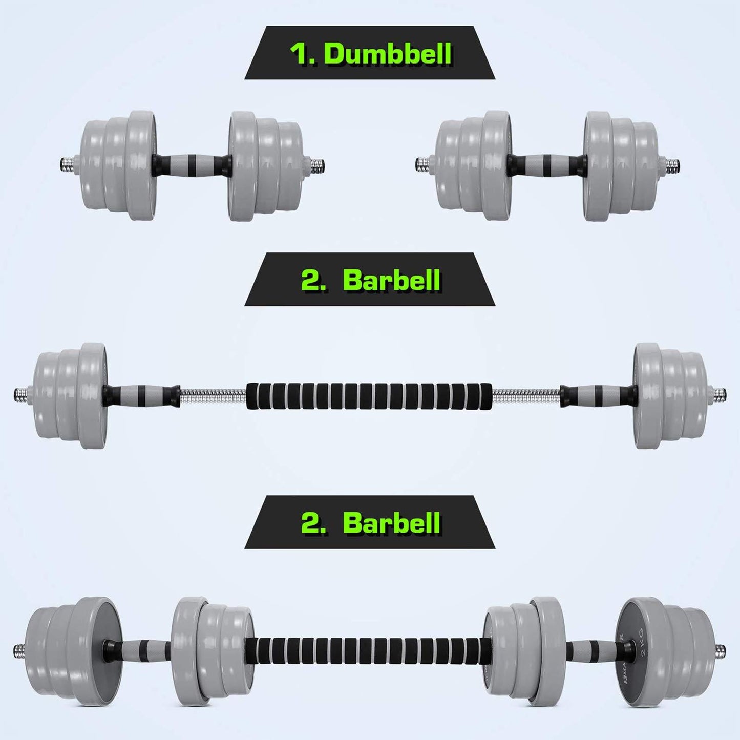 MARNUR Adjustable Dumbbell Barbell Weight Set, 44 LB Dumbbell Barbell Set with Connecting Rod Used as Barbell Weight Set for Exercises Fitness, Home Gym Weights for Men and Women