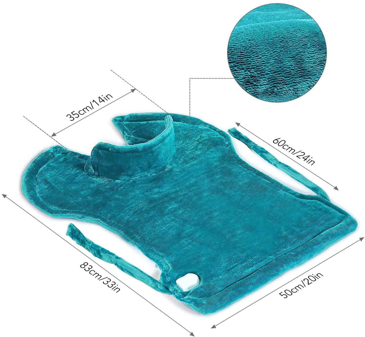 Large Heating Pad for Back and Shoulder, 24"x33" Heat Wrap with Fast-Heating and 4 Heat Settings, Auto Shut Off Available - Lagoon