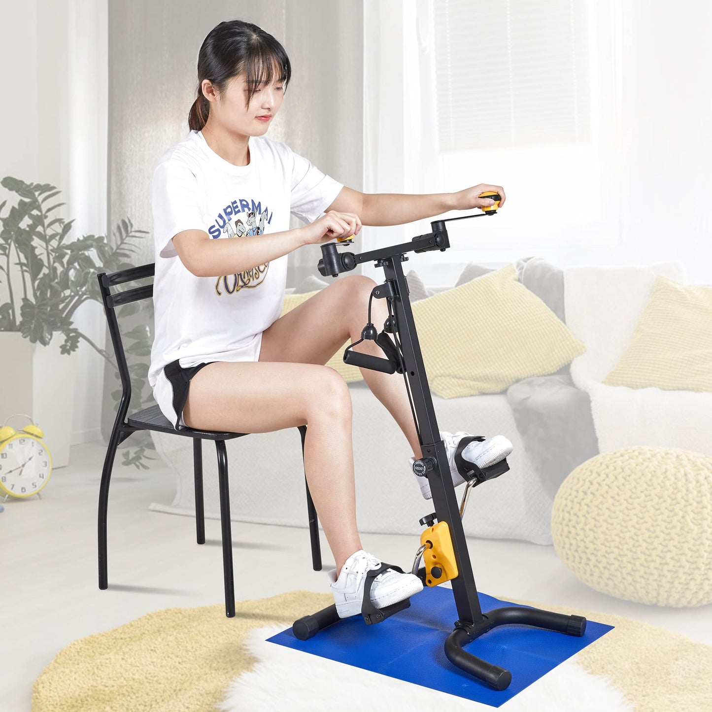 MaxKare Arm Leg Pedal Exerciser Machine Mini Compact Exercise Bike Peddler Exercise Bike Physical Therapy for Seniors and Elder