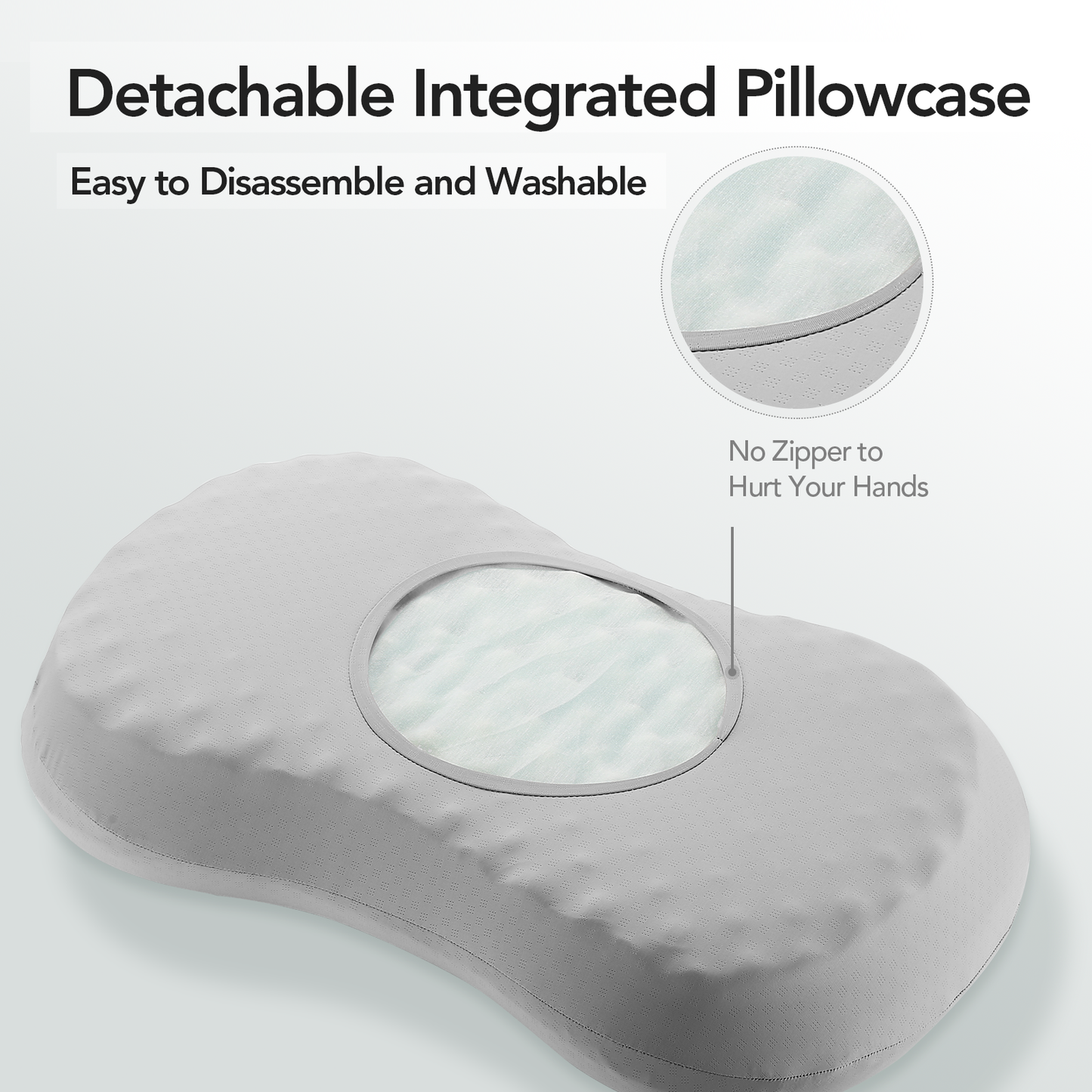 MARNUR Soap Shaped Cervical Pillow Memory Foam Pillow Orthopedic Pillow with Changeable Soft Practical Cushion Belly Touching Cooling Material