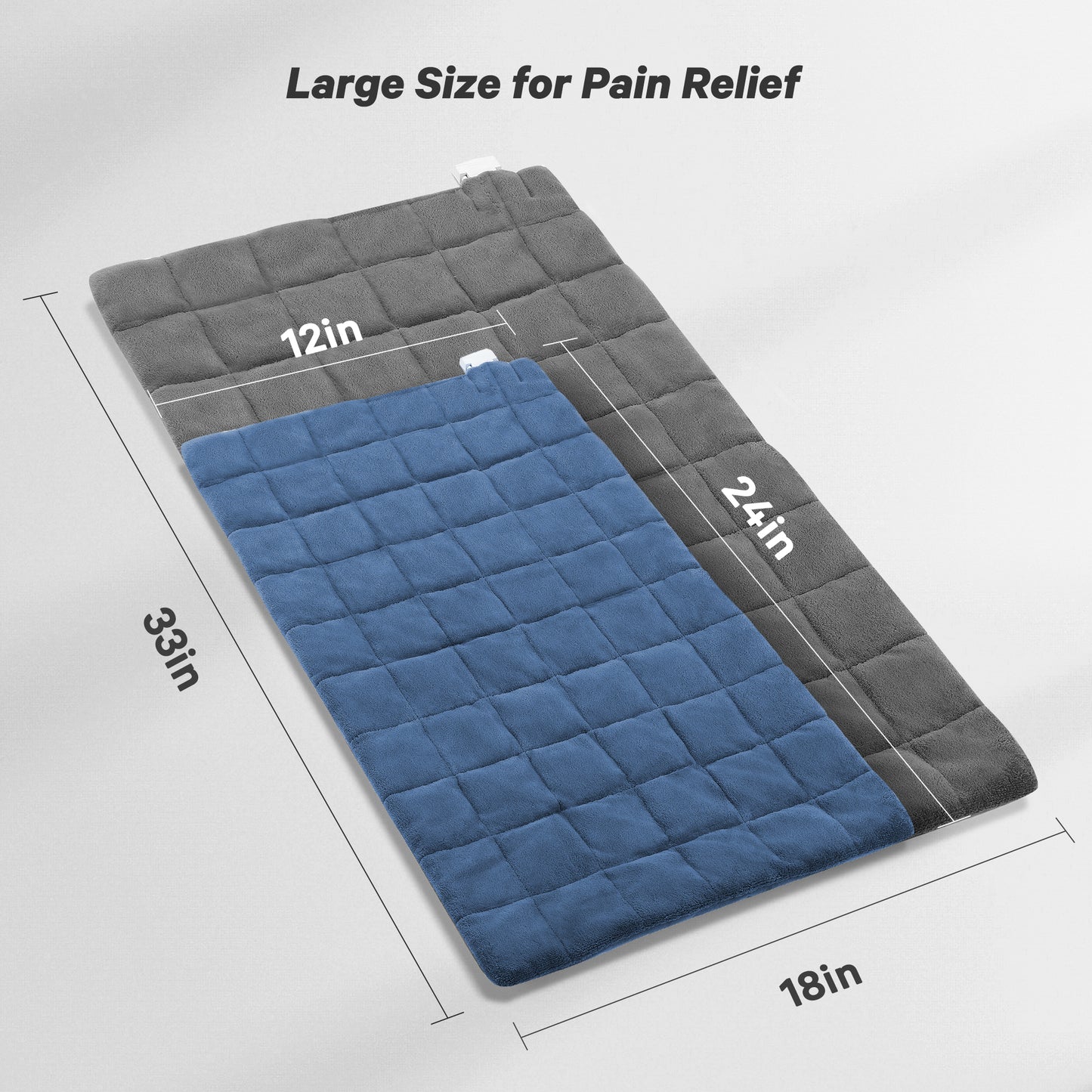 Full Weighted Heating Pad for Back Pain & Cramps Relief, 18" X 33" Fast Heating Pad for Neck Shoulder Relief