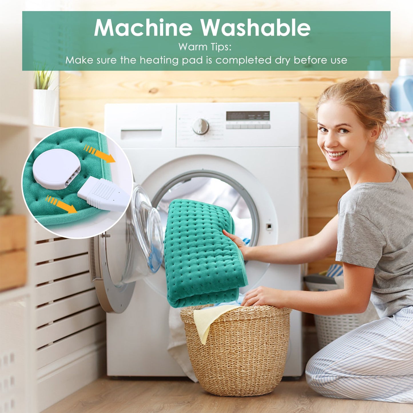 Heating Pads for Back Pain,18"x33" Large Electric Heating Pads with Auto Shut Off,6 Temperature Settings,Super-Soft,Fast Heating for Neck Back Shoulder Relief and Cramps