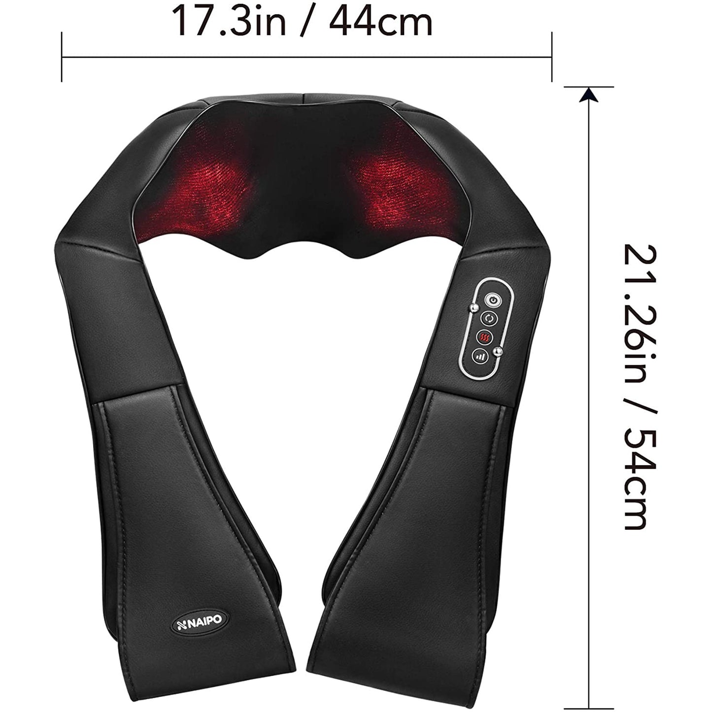 Shiatsu Back and Neck Massager with Heat Deep Kneading Massage for Neck, Back, Shoulder, Foot and Legs, Use at Home, Car, Office