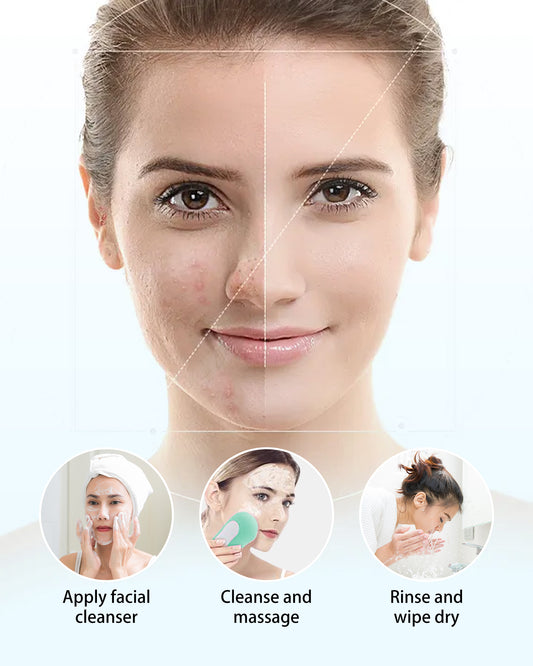 Entil Facial Cleansing Brush, Waterproof Electric Face Cleansing Brush Device for Deep Cleaning-Blue