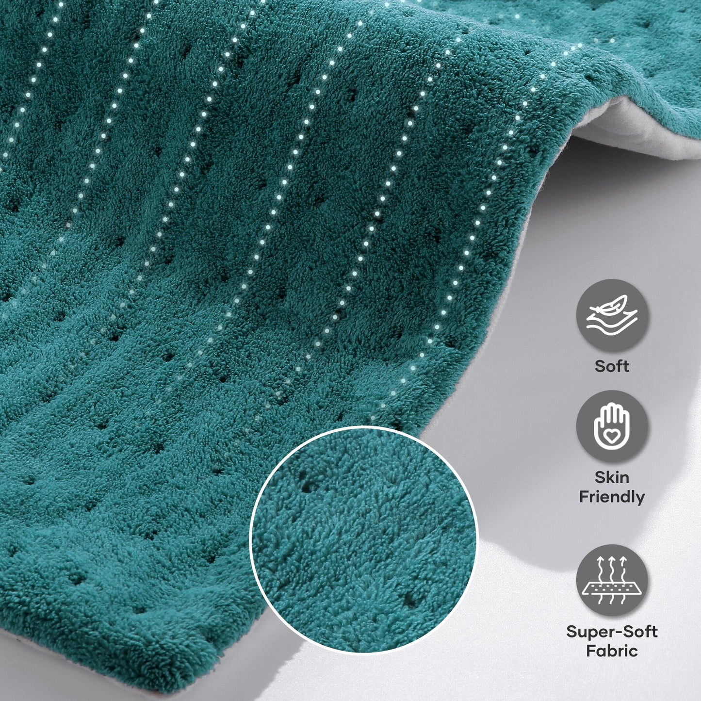 Heating Pads for Full Body, 20"x24" Large Electric Heating Pads with Auto Shut Off,6 Temperature Settings, Super-Soft for Neck Back Shoulder Relief and Cramps-Green