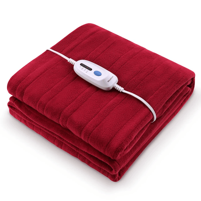Electric Heated Blanket Full Size 77'' x 84'' Heated Throw for Whole Body Warming & Extra Large Size, 4 Heating Levels and 10H Auto-Off with Overheating Protection - Grey - NAIPO