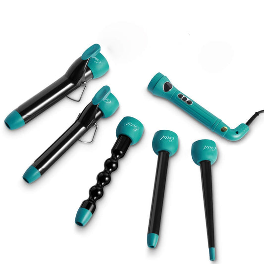 Entil 5 in 1 Curling Iron Wand Set with 5 Interchangeable Ceramic Barrels - NAIPO
