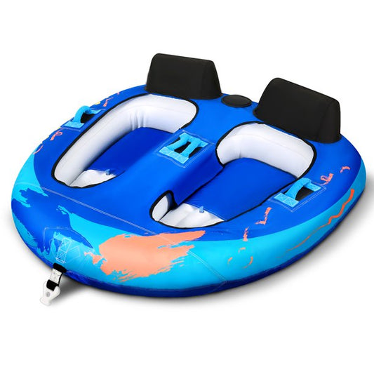 Towable Tube for Boating 2 Seating Capacity for Youth & Adult Have Fun Outdoor - Blue