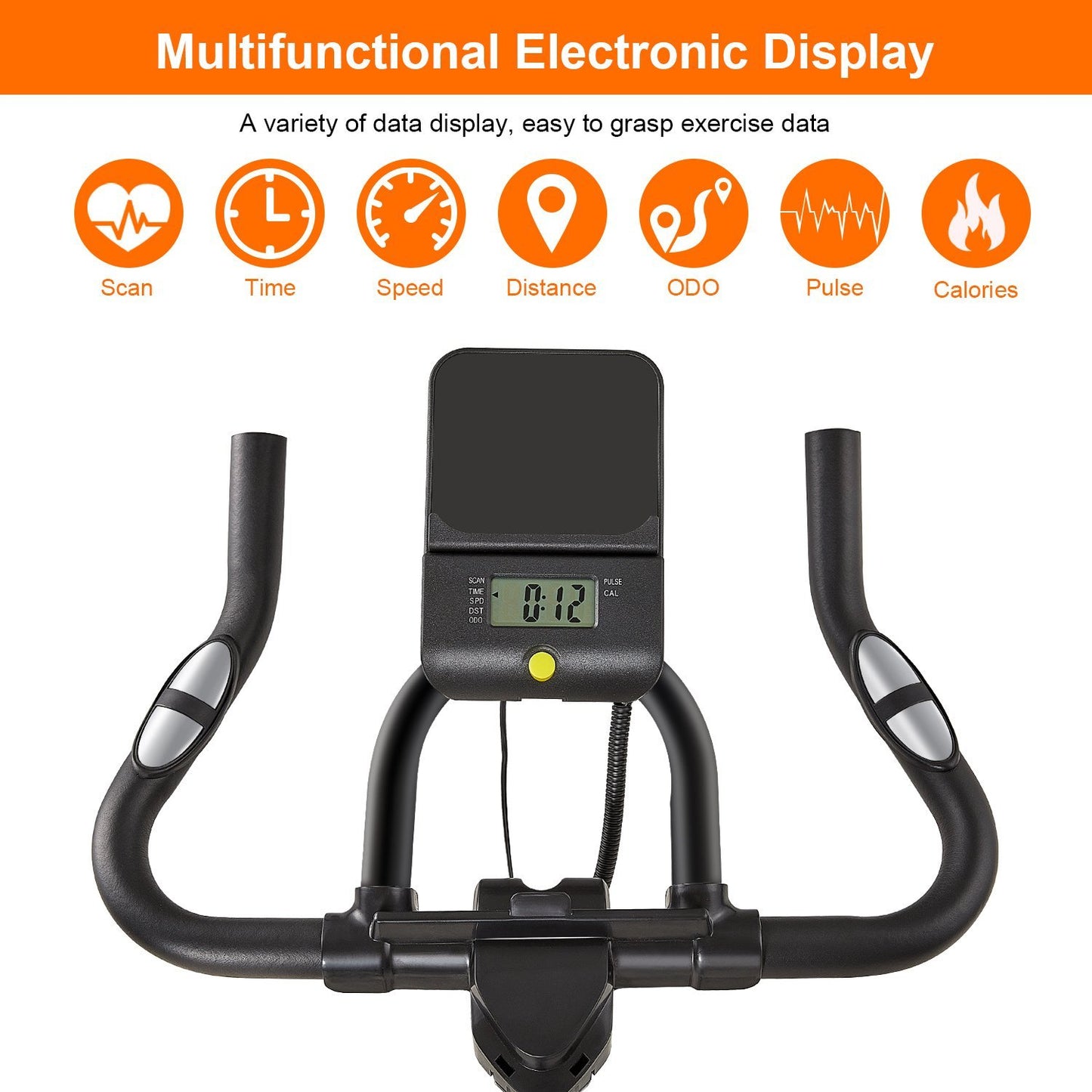GASKY Indoor Exercise Bike Stationary Cycling Bike with LCD Monitor Tablet Holder, Comfortable Seat Cushion for Home Gym Office Use - NAIPO