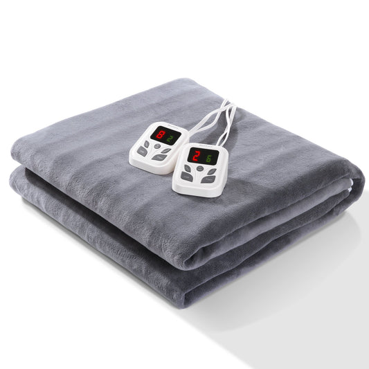 Heated Mattress Pad Underblanket Dual Controller for 2 Users Soft Flannel 10 Heating Levels & 9 Timer Settings Fast Heating,Queen - NAIPO