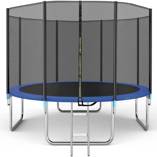 Maxkare 14 FT Trampoline for Kids Adults--Cutting-Edge Polypropylene Jumping Mat with Recreation Trampoline Ladder & Enclosure Safety Net Provide Bounce Outdoor or Backyards - NAIPO