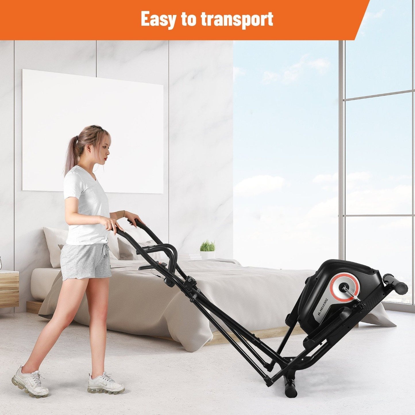 Maxkare Elliptical Exercise Machine Adjustable Magnetic Elliptical Cross Trainer for Home Gym Indoor Fitness Workout Use - NAIPO