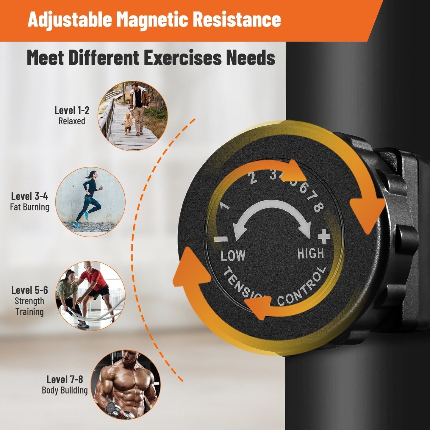 Maxkare Elliptical Exercise Machine Adjustable Magnetic Elliptical Cross Trainer for Home Gym Indoor Fitness Workout Use - NAIPO